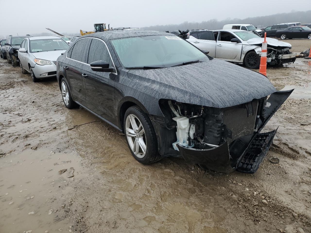 2014 Volkswagen Passat VIN 1VWBT7A37EC097332 Copart auction photo, undercarriage / front end damage thumbnail 4