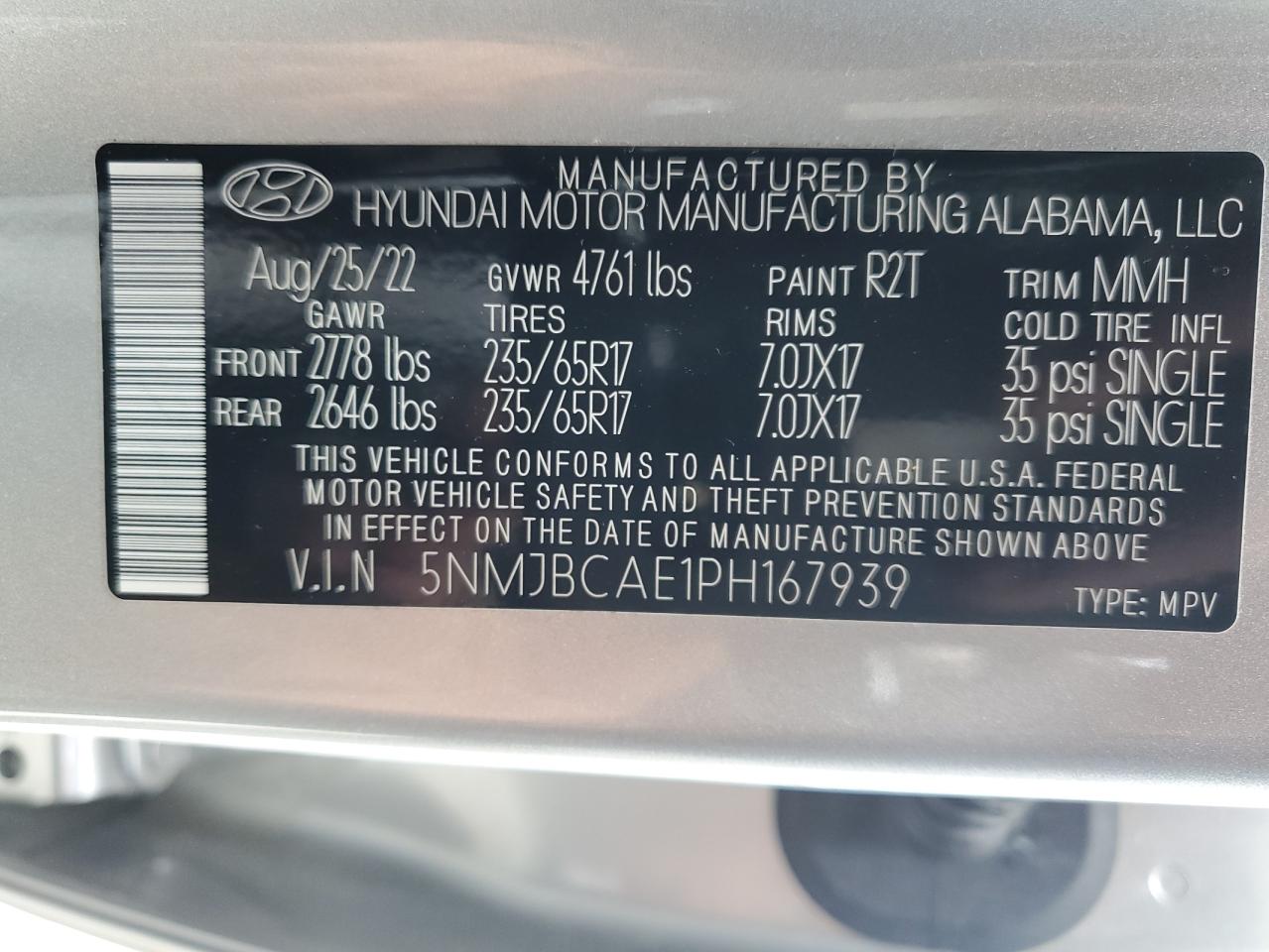 2023 Hyundai Tucson VIN 5NMJBCAE1PH167939 Copart auction photo, rear end / side damage thumbnail 15