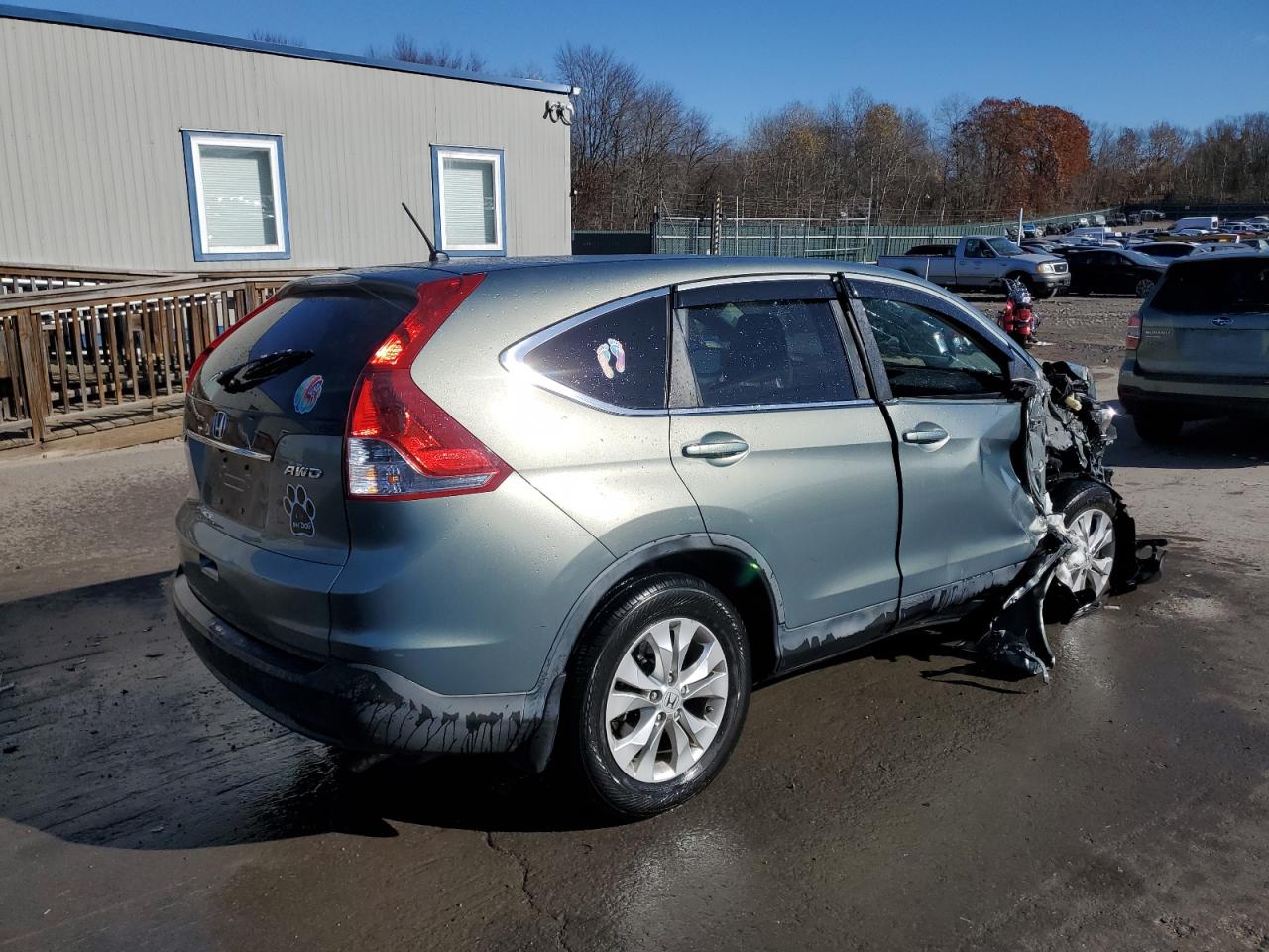 2012 Honda CR-V VIN JHLRM4H52CC021747 Copart auction photo, side / front end damage thumbnail 3