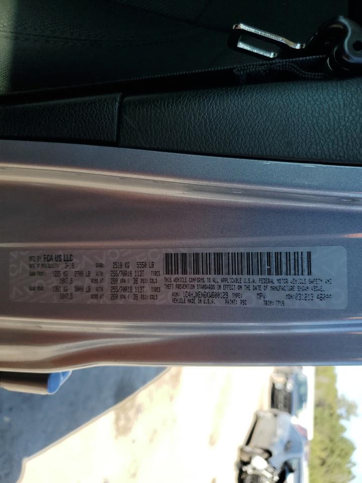 2019 Jeep Wrangler VIN 1C4HJXEN6KW600129 Copart auction photo, front end damage thumbnail 14