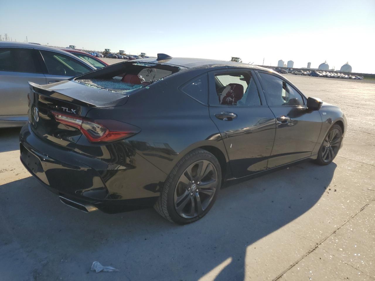 2023 Acura TLX VIN 19UUB5F50PA004924 Copart auction photo, vandalism damage thumbnail 3