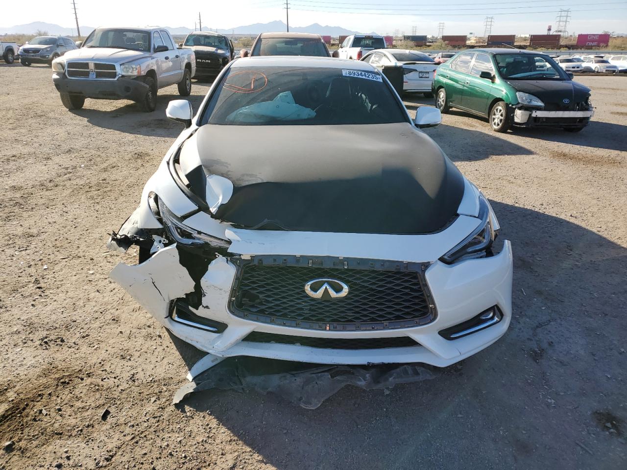 2018 Infiniti Q60 VIN JN1EV7EL5JM392814 Copart auction photo, front end / frame damage damage thumbnail 5