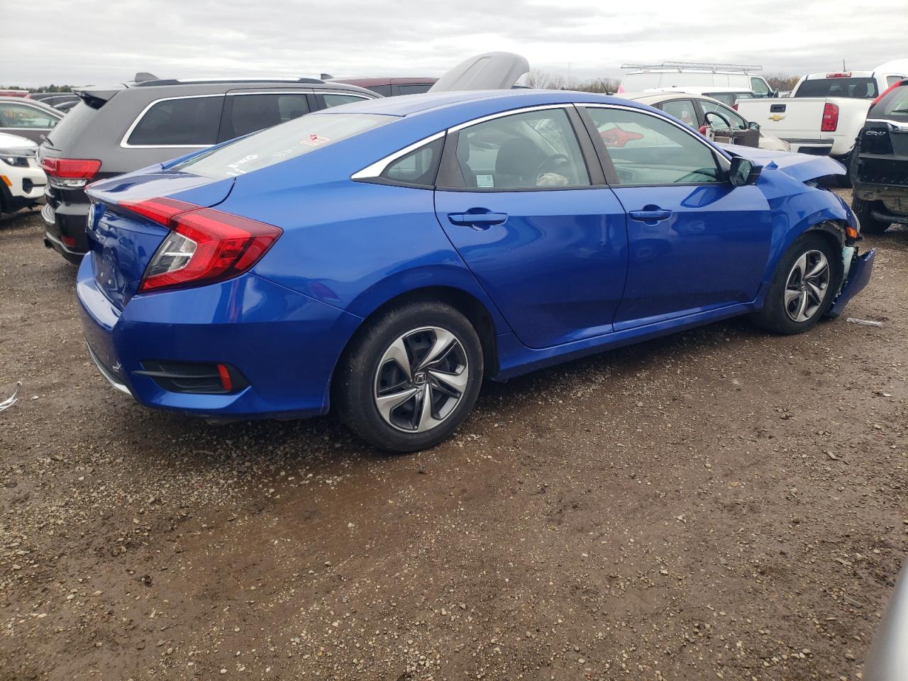 2019 Honda Civic VIN 19XFC2F65KE012289 Copart auction photo, front end / side damage thumbnail 3