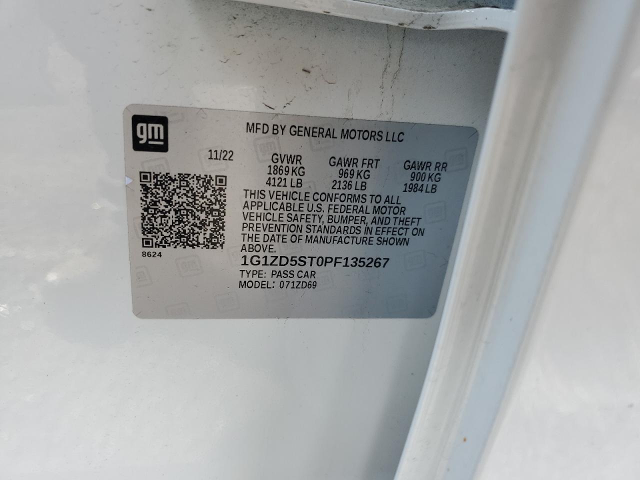 2023 Chevrolet Malibu VIN 1G1ZD5ST0PF135267 Copart auction photo, rear end / minor dent/scratches damage thumbnail 13