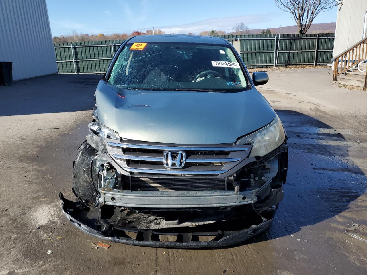 2012 Honda CR-V VIN JHLRM4H52CC021747 Copart auction photo, side / front end damage thumbnail 5