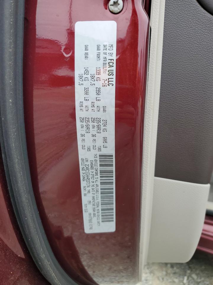 2017 Chrysler Pacifica VIN 2C4RC1EG4HR537174 Copart auction photo, burn damage thumbnail 13