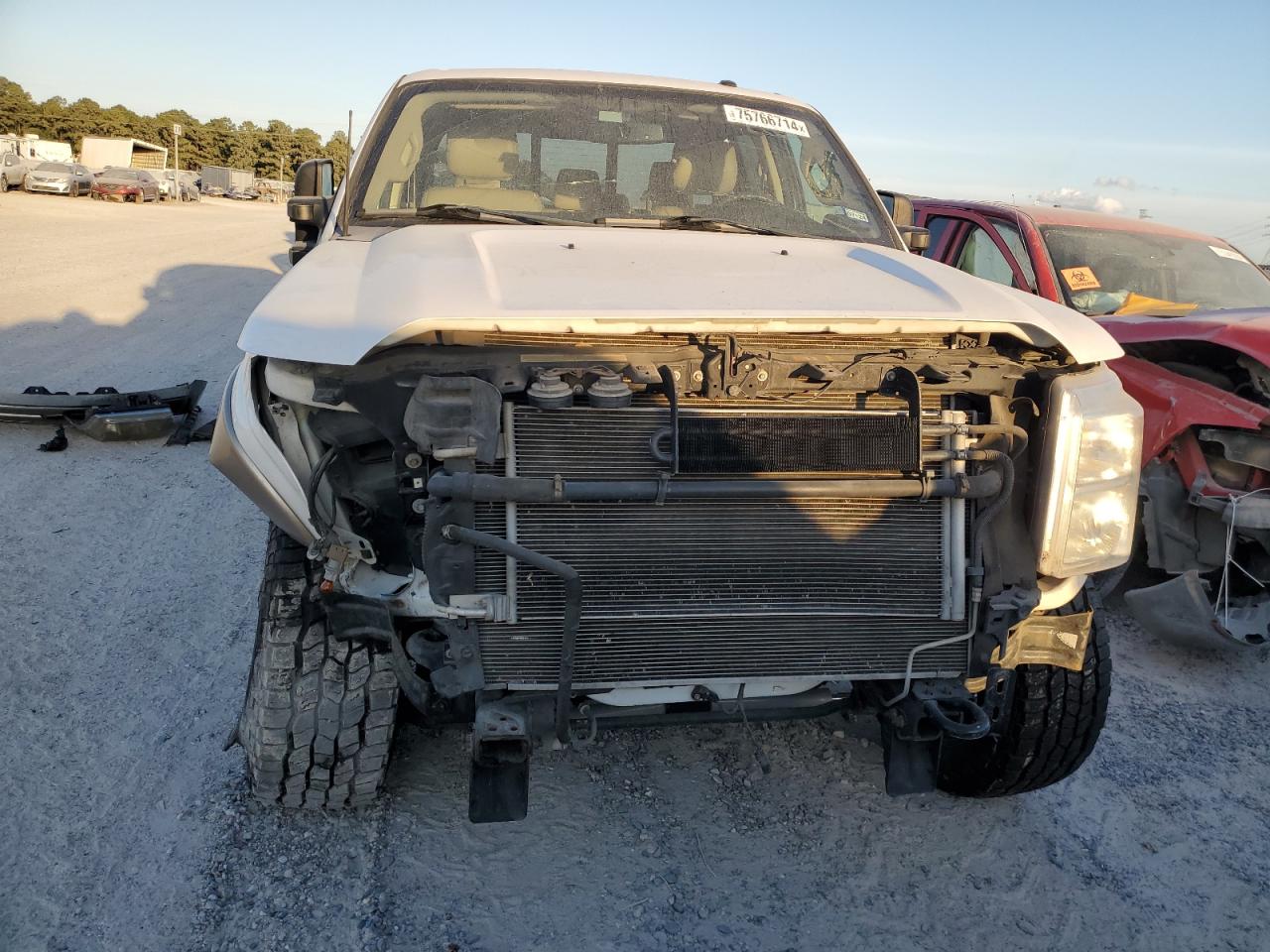 2012 Ford F250 VIN 1FT7W2BT3CEB99567 Copart auction photo, front end / side damage thumbnail 5