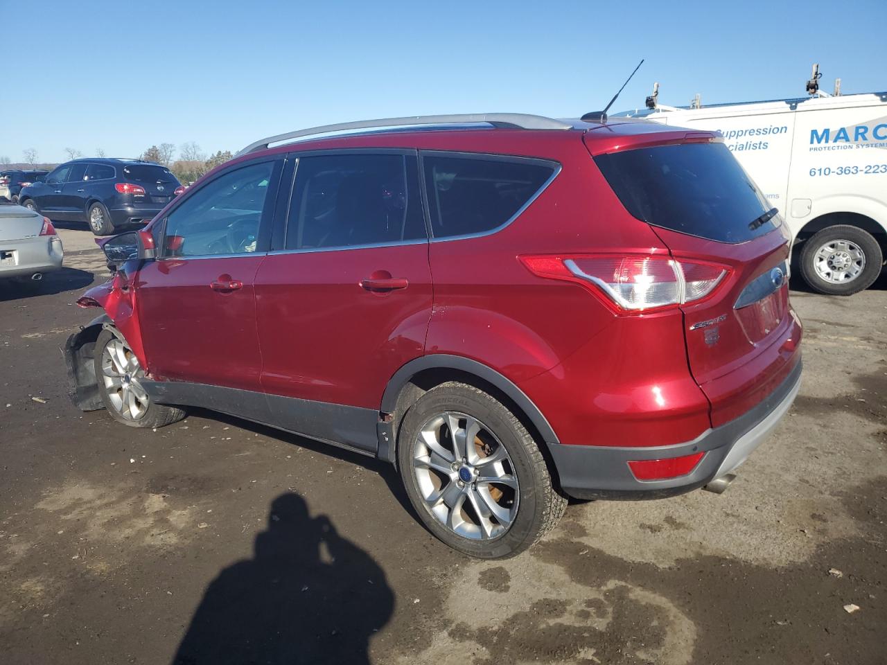 2015 Ford Escape VIN 1FMCU9JX5FUA56417 Copart auction photo, front end / side damage thumbnail 2