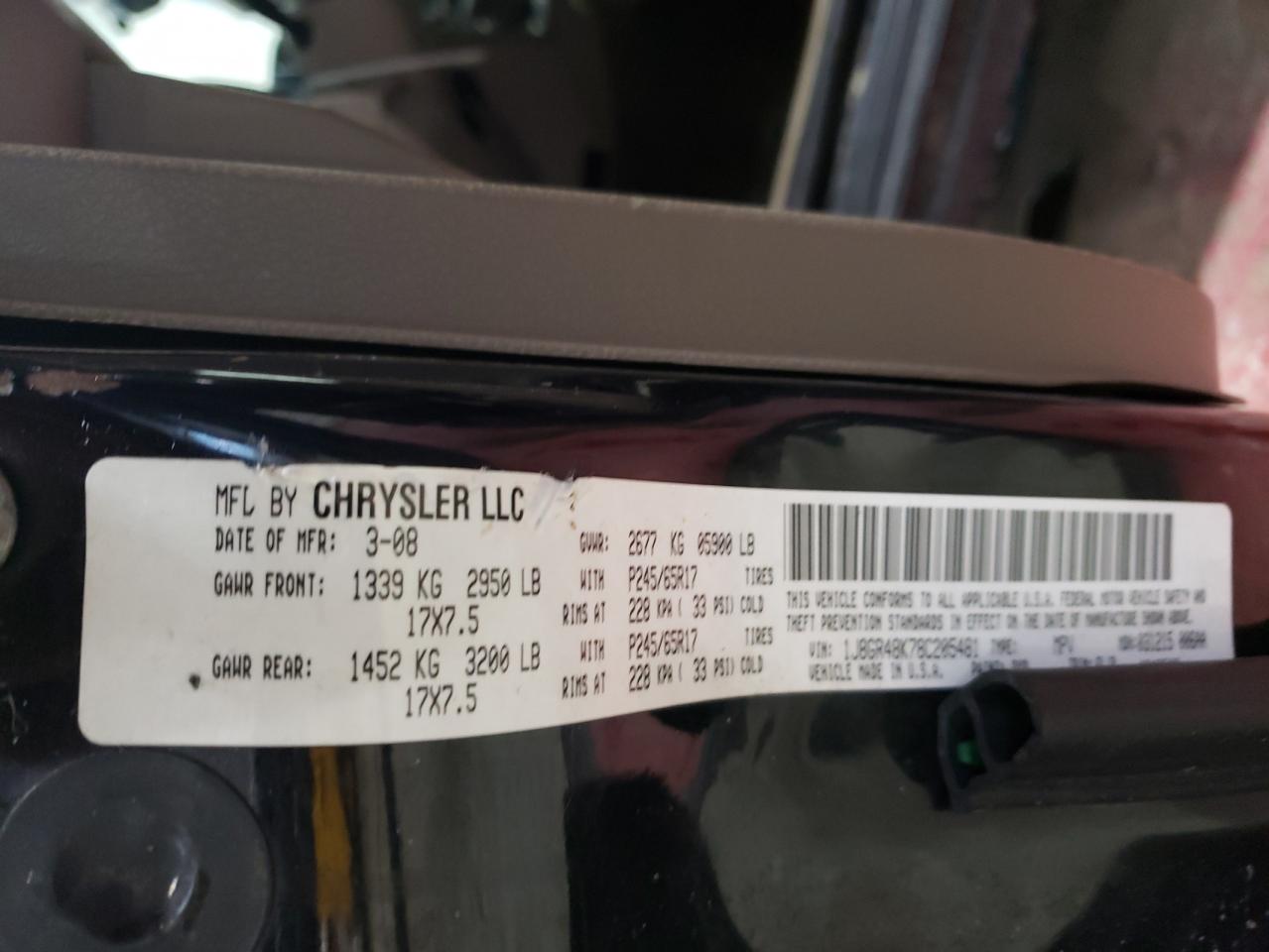 2008 Jeep Grand Cherokee VIN 1J8GR48K78C205481 Copart auction photo, rear end damage thumbnail 13