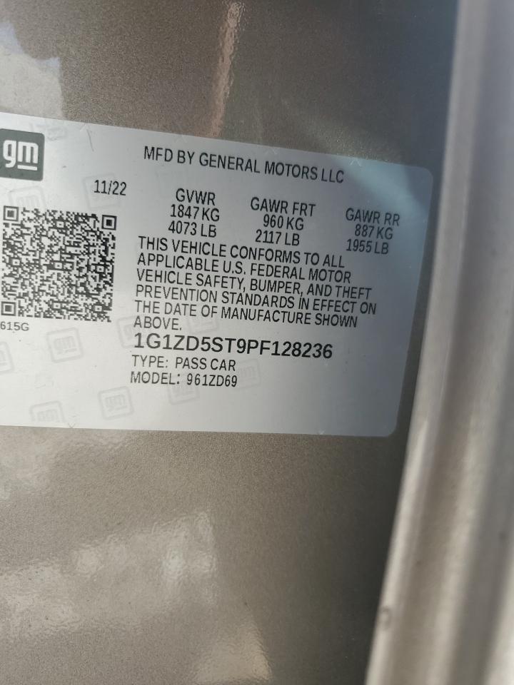 2023 Chevrolet Malibu VIN 1G1ZD5ST9PF128236 Copart auction photo, front end damage thumbnail 12