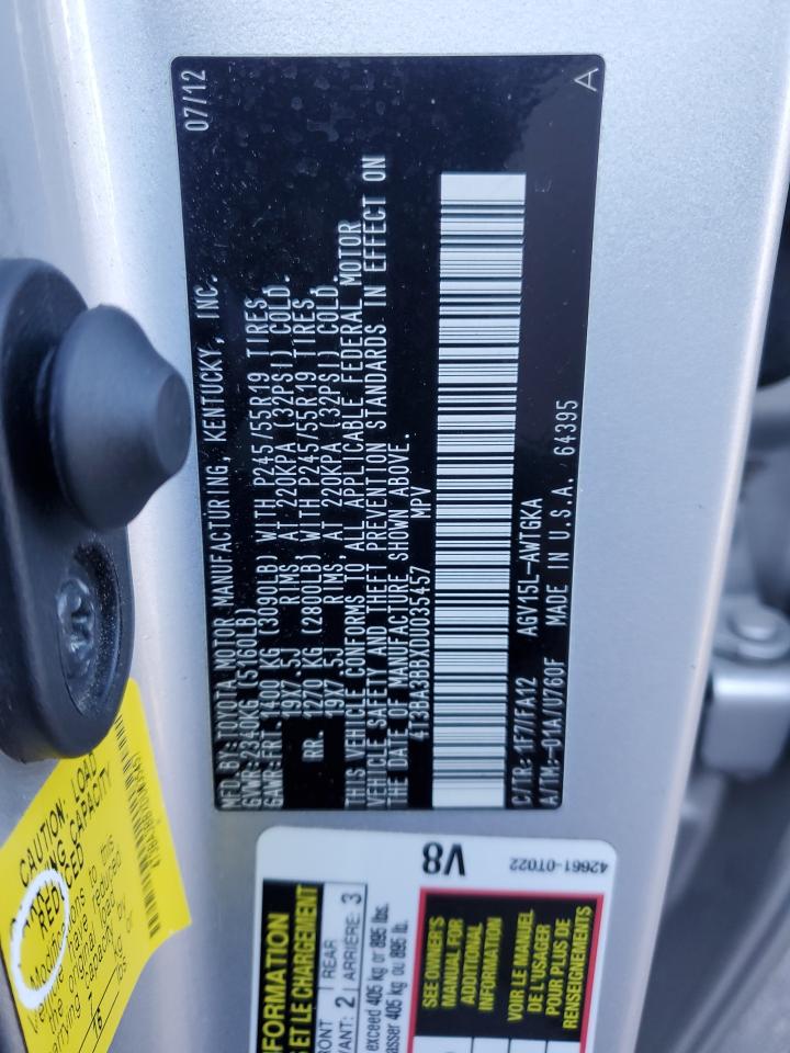 2013 Toyota Venza VIN 4T3BA3BBXDU035457 Copart auction photo, rear end / minor dent/scratches damage thumbnail 13