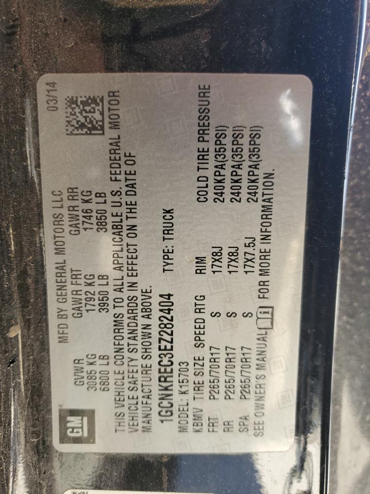 2014 Chevrolet Silverado VIN 1GCNKREC3EZ282404 Copart auction photo, front end / mechanical damage thumbnail 14