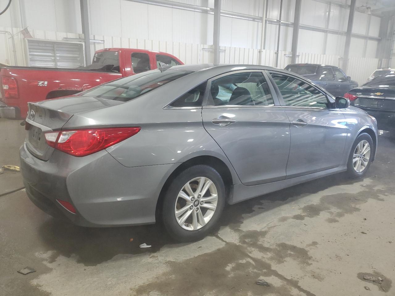 2014 Hyundai Sonata VIN 5NPEB4ACXEH870154 Copart auction photo, front end / side damage thumbnail 3