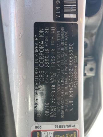 2017 KIA Rio VIN KNADM4A32H6063080 Copart auction photo, front end damage thumbnail 12