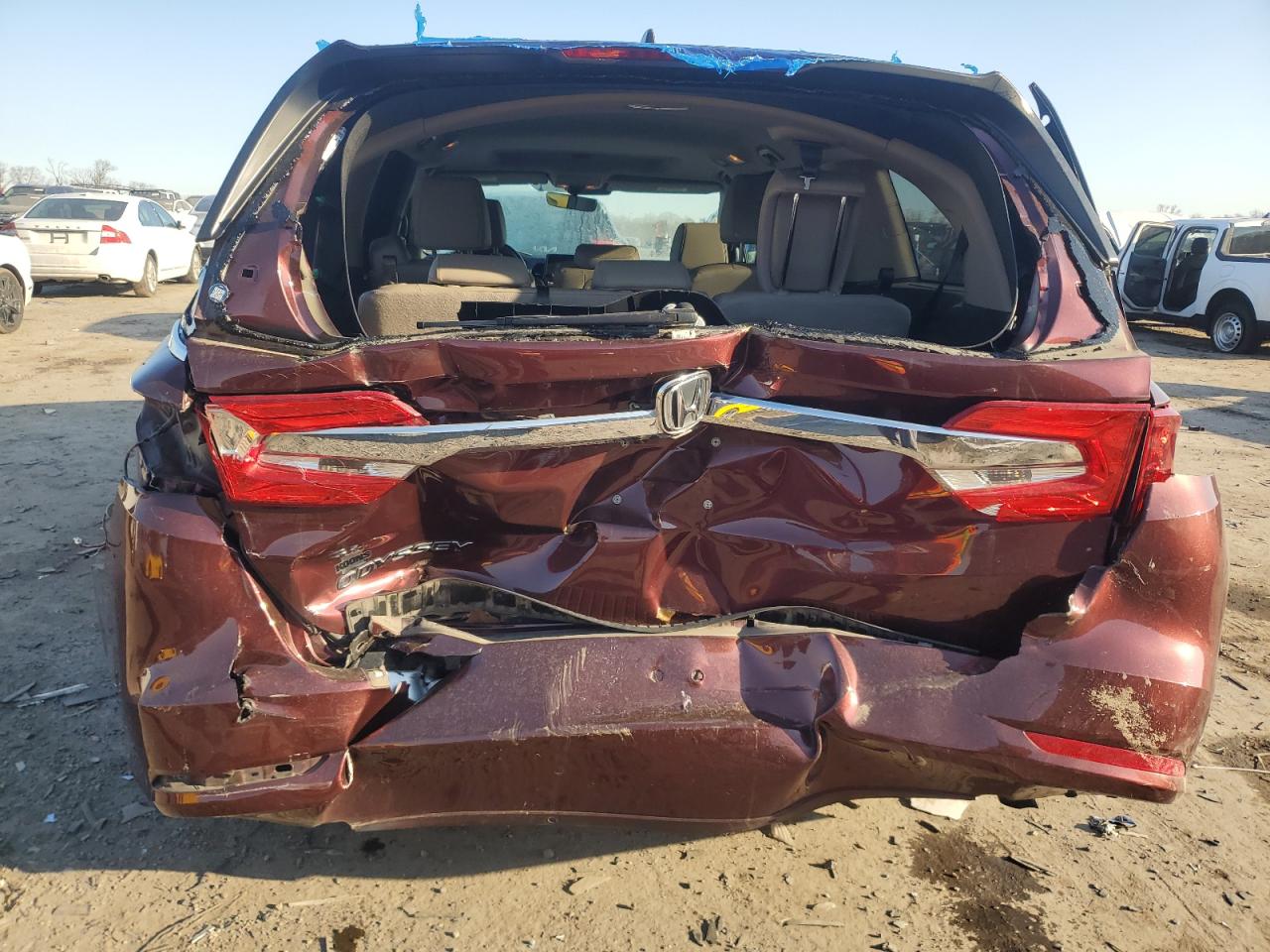 2018 Honda Odyssey VIN 5FNRL6H79JB110079 Copart auction photo, rear end damage thumbnail 6