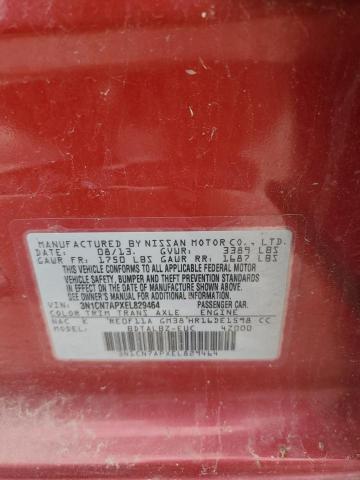 2014 Nissan Versa VIN 3N1CN7APXEL829464 Copart auction photo, minor dent/scratches damage thumbnail 12