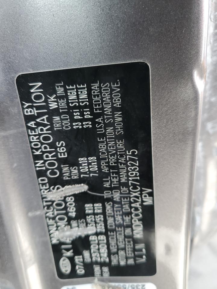 2012 KIA Sportage VIN KNDPCCA2XC7193275 Copart auction photo, side damage thumbnail 15