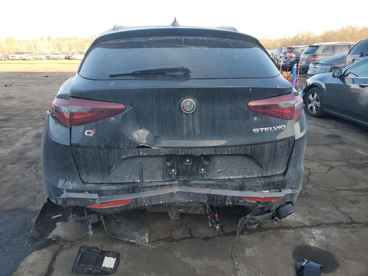 2022 Alfa Romeo Stelvio VIN ZASPAKBN3N7D27014 Copart auction photo, rear end / mechanical damage thumbnail 6