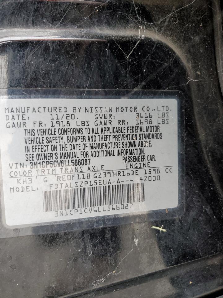 2020 Nissan Kicks VIN 3N1CP5CV6LL566087 Copart auction photo, water/flood / all over damage thumbnail 13