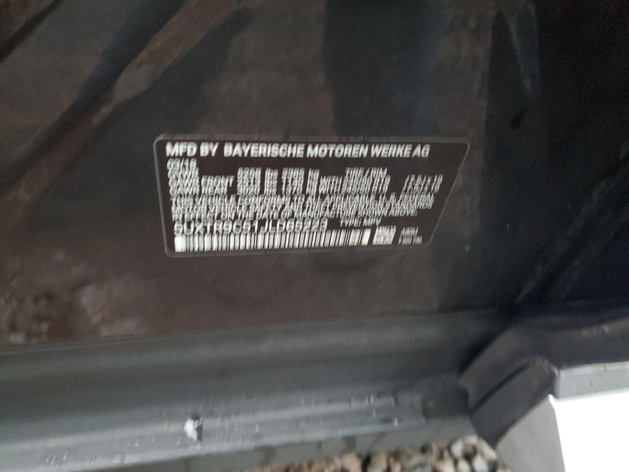 2018 BMW X3 VIN 5UXTR9C51JLD65223 Copart auction photo, undercarriage / front end damage thumbnail 13