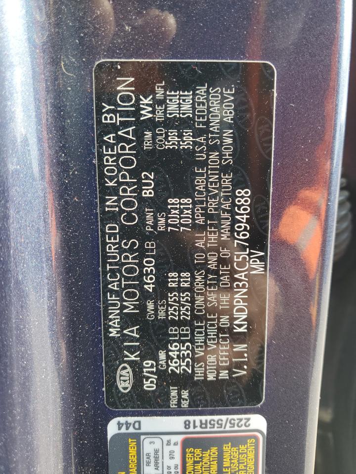 2020 KIA Sportage VIN KNDPN3AC5L7694688 Copart auction photo, front end / rear end damage thumbnail 16