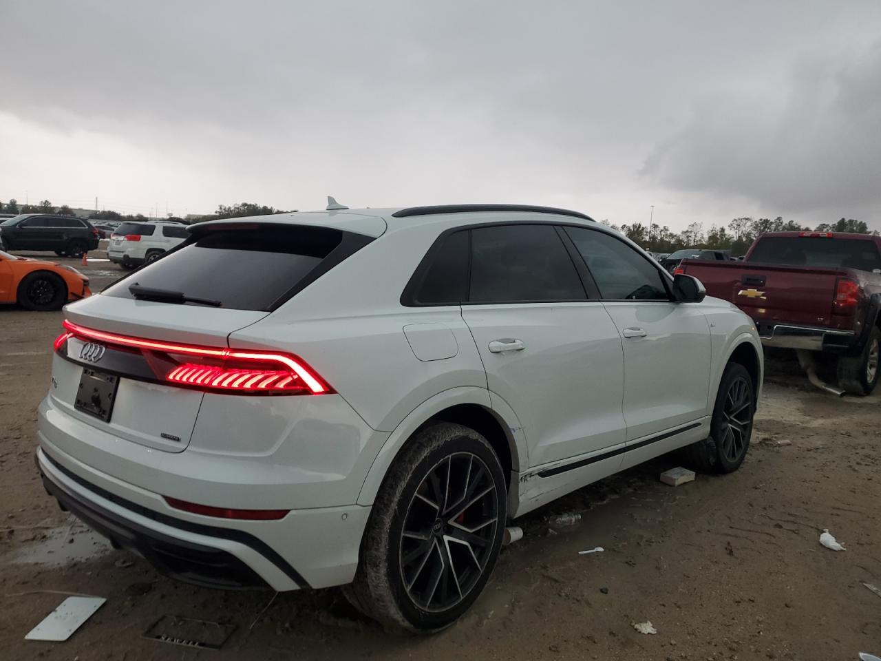 2022 Audi Q8 VIN WA1FVBF17ND009814 Copart auction photo, all over damage thumbnail 3
