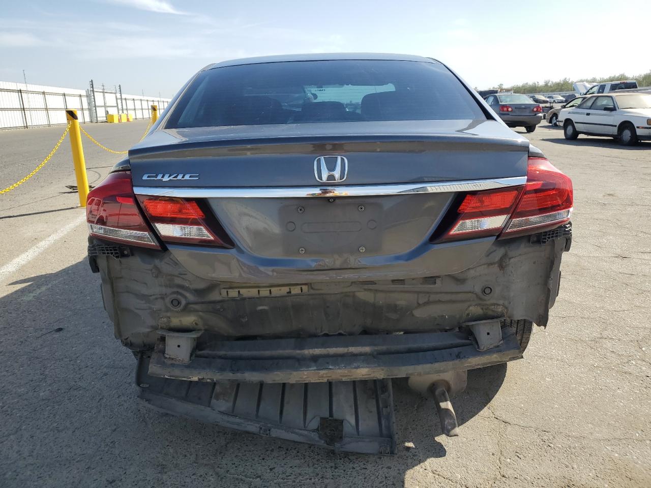 2013 Honda Civic VIN 2HGFB2F55DH597880 Copart auction photo, front end / rear end damage thumbnail 6