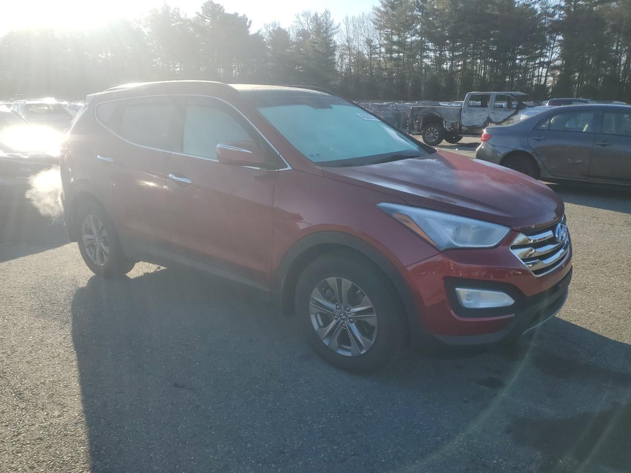 2014 Hyundai Santa Fe VIN 5XYZUDLBXEG226211 Copart auction photo, rear end / side damage thumbnail 4