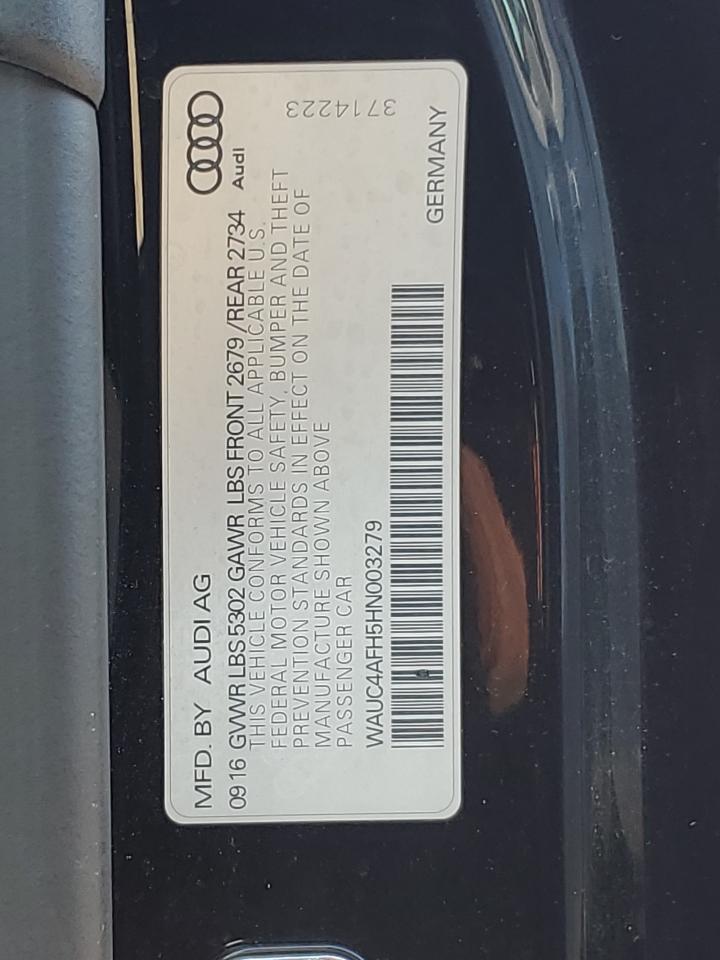 2017 Audi RS5 VIN WAUC4AFH5HN003279 Copart auction photo, front end / minor dent/scratches damage thumbnail 12