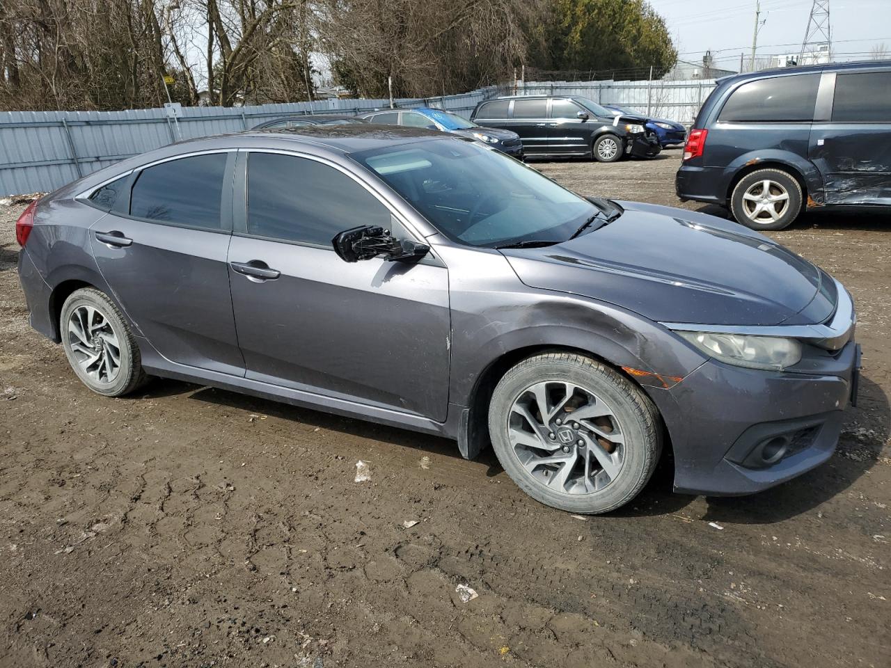 2016 Honda Civic VIN 2HGFC2F81GH022185 Copart auction photo, side / front end damage thumbnail 4