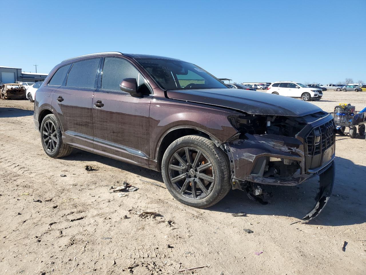 2022 Audi Q7 VIN WA1LJBF74ND017937 Copart auction photo, side / front end damage thumbnail 4