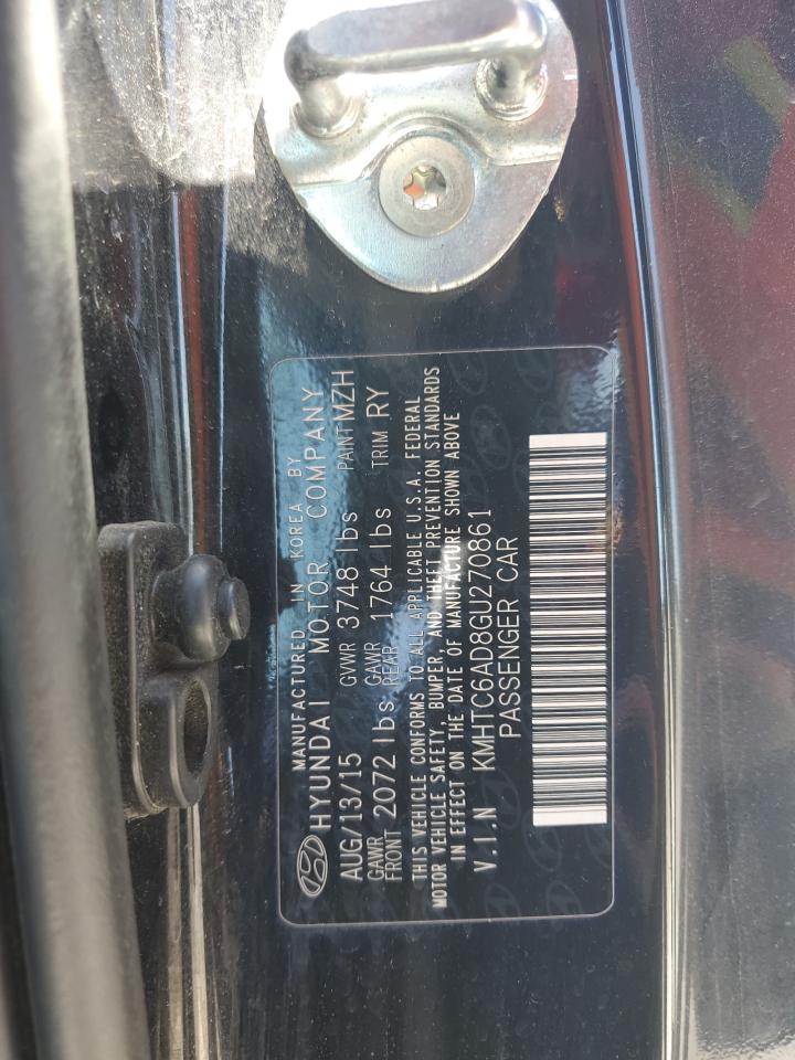 2016 Hyundai Veloster VIN KMHTC6AD8GU270861 Copart auction photo, rear end / front end damage thumbnail 15