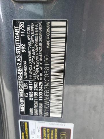 2021 Mercedes-Benz C-klasse VIN W1KWJ6EB7MG058100 Copart auction photo, all over damage thumbnail 12