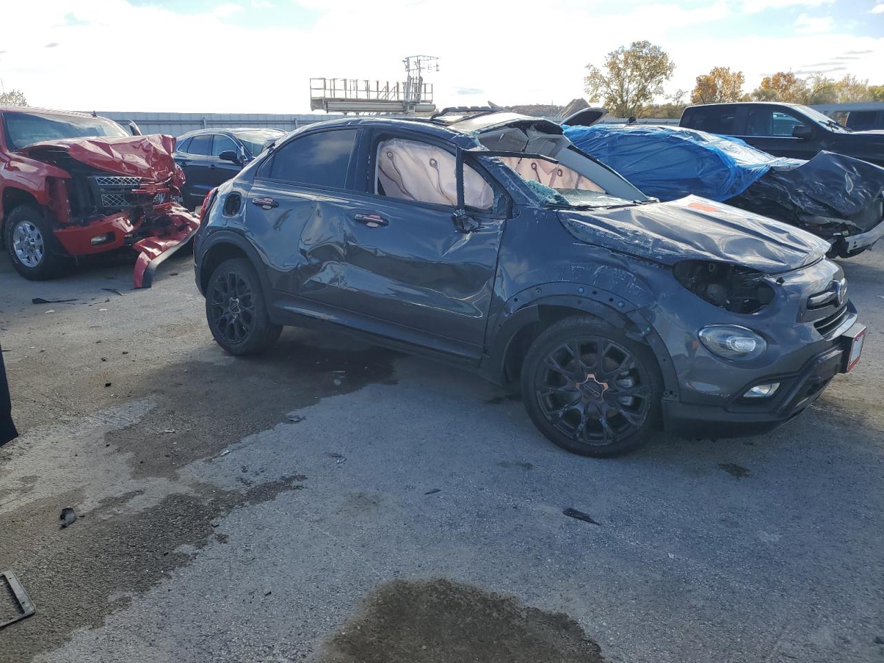 2018 Fiat 500 VIN ZFBCFXCB3JP712337 Copart auction photo, rollover damage thumbnail 4