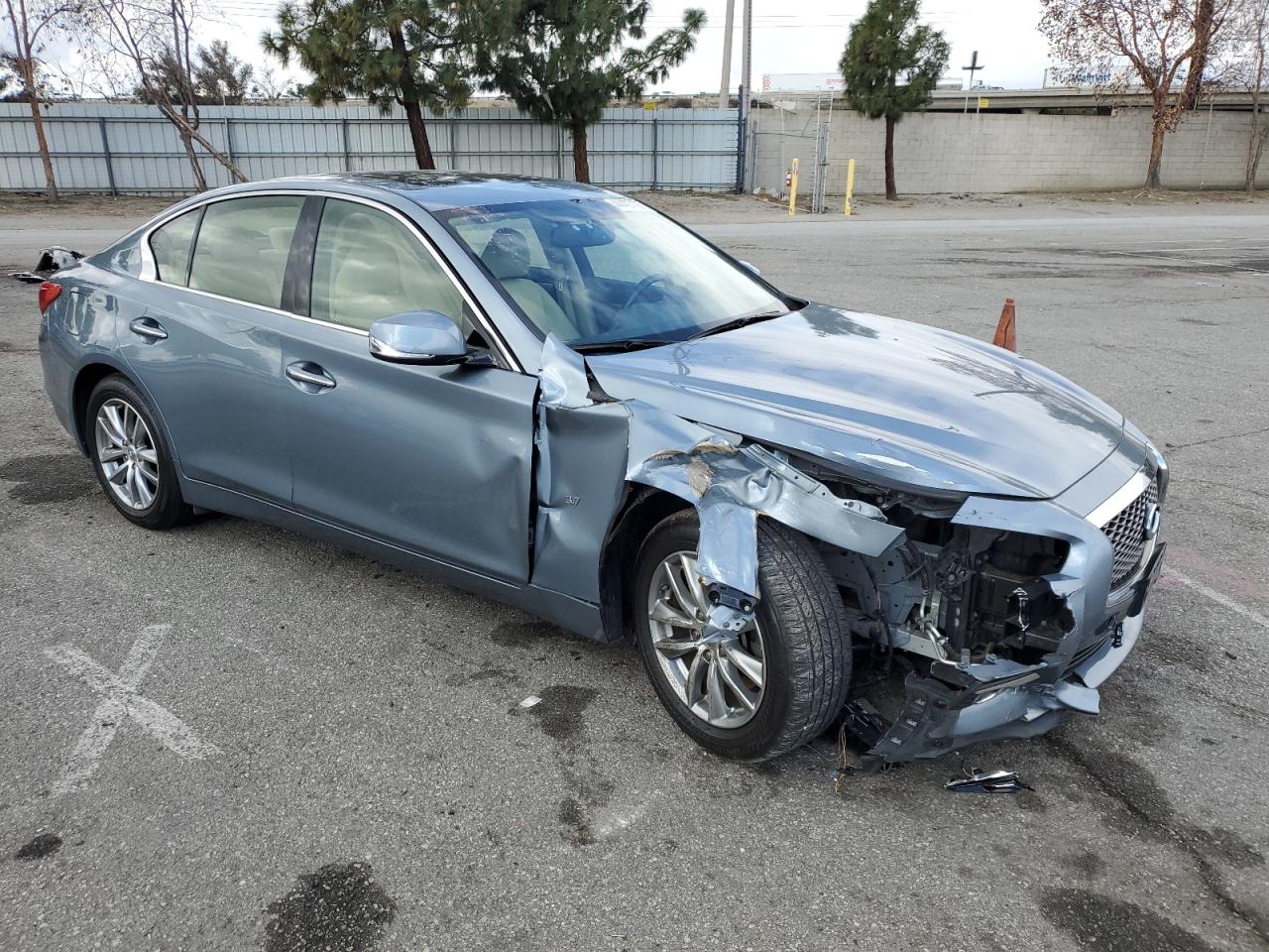 2014 Infiniti Q50 VIN JN1BV7AR2EM685573 Copart auction photo, undercarriage / front end damage thumbnail 4