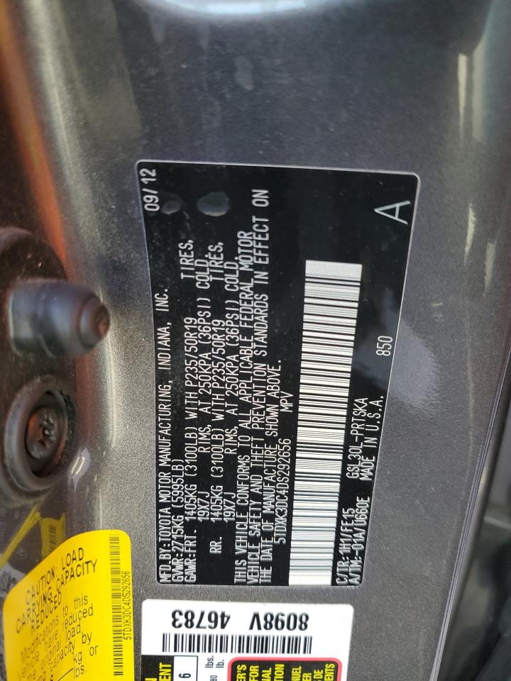 2013 Toyota Sienna VIN 5TDXK3DC4DS292656 Copart auction photo, front end / minor dent/scratches damage thumbnail 13