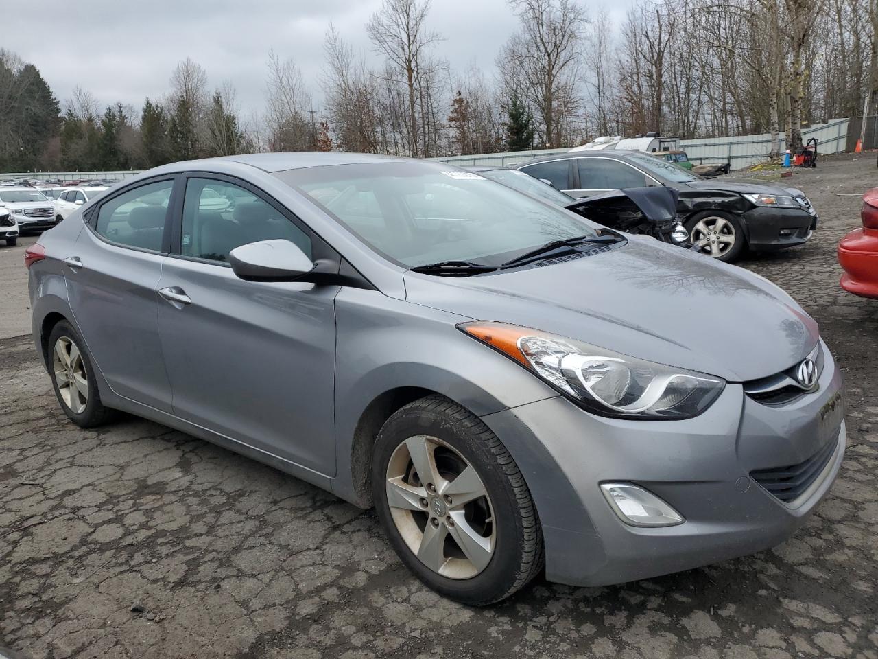 2012 Hyundai Elantra VIN KMHDH4AE5CU256400 Copart auction photo, vandalism damage thumbnail 4