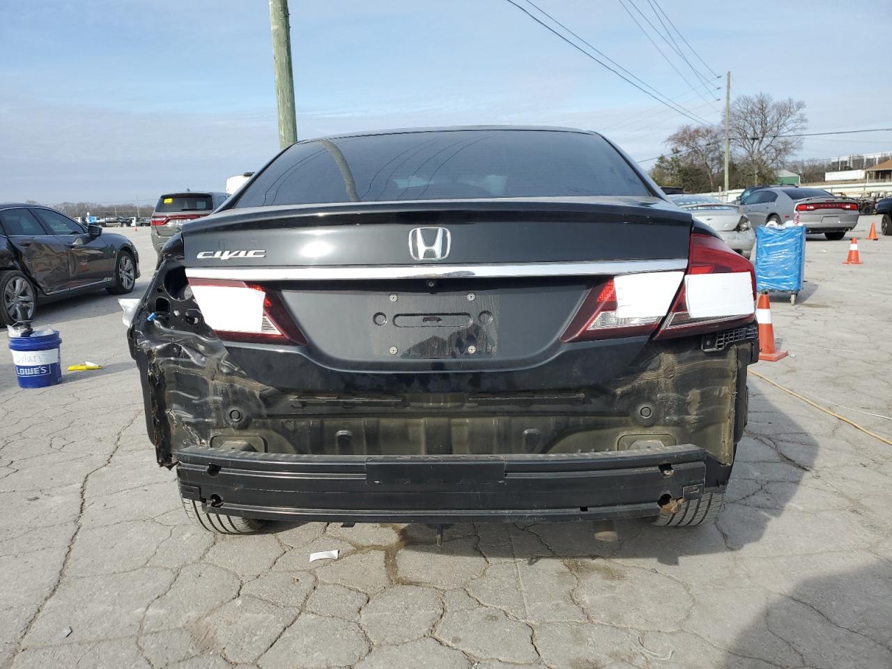 2013 Honda Civic VIN 2HGFB2F54DH562795 Copart auction photo, rear end damage thumbnail 6