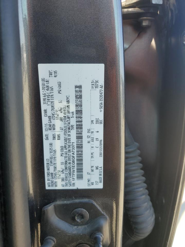 2016 Ford F-150 VIN 1FTFW1EG8GFA73371 Copart auction photo, front end damage thumbnail 13