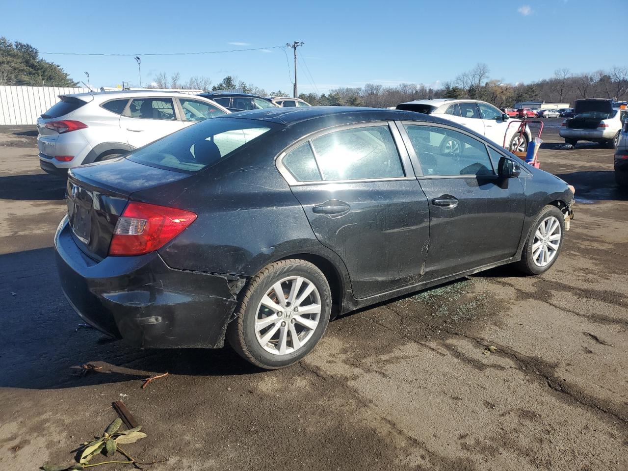 2012 Honda Civic VIN 2HGFB2F88CH550867 Copart auction photo, front end / rear end damage thumbnail 3