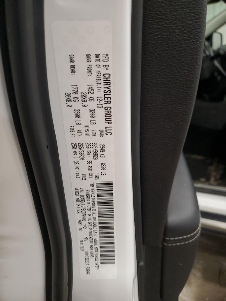 2014 Dodge Durango VIN 1C4RDJEG7EC370701 Copart auction photo, front end damage thumbnail 14