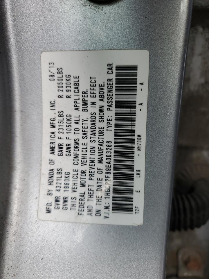 2014 Honda Accord VIN 1HGCR2F89EA003266 Copart auction photo, front end / mechanical damage thumbnail 13