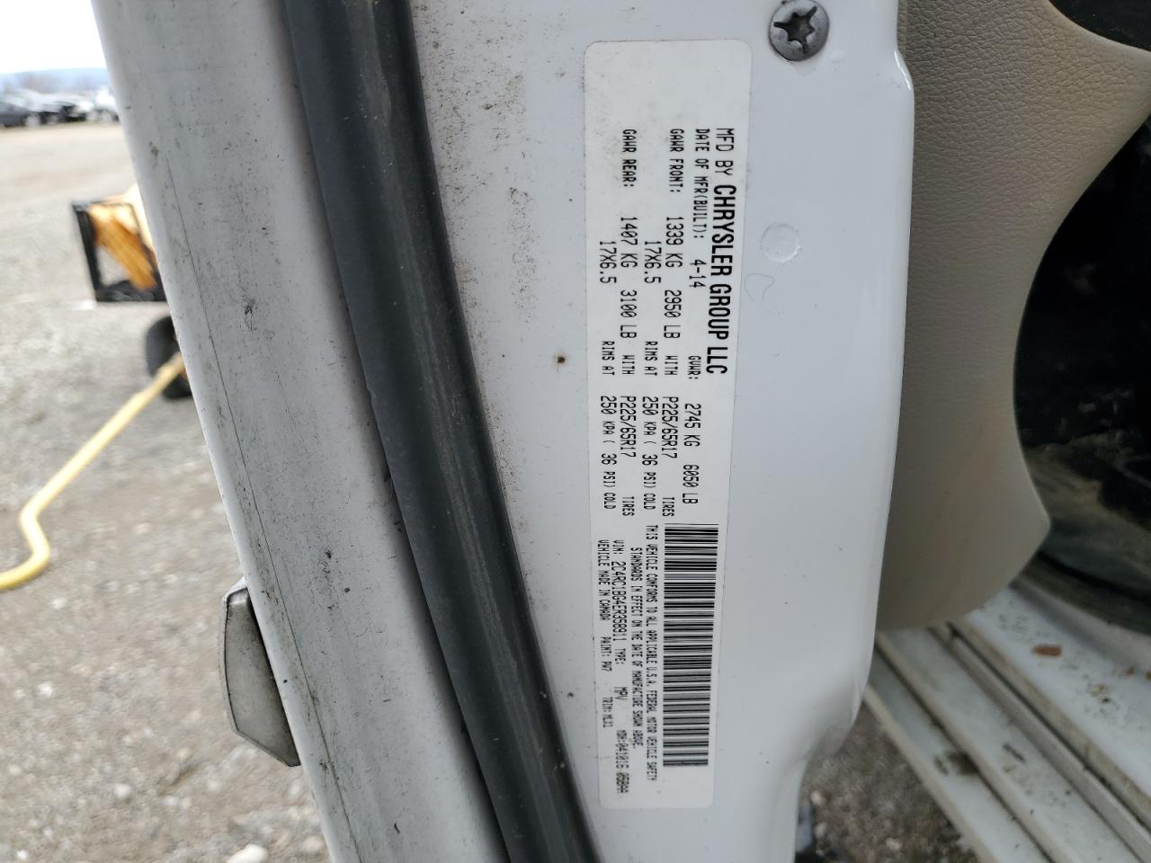 2014 Chrysler Town & Country VIN 2C4RC1BG4ER358911 Copart auction photo, front end damage thumbnail 13
