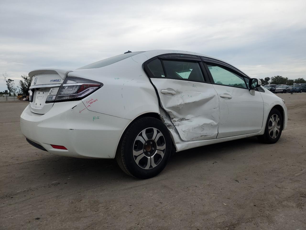 2013 Honda Civic VIN 19XFB4F35DE000053 Copart auction photo, rear end / side damage thumbnail 3