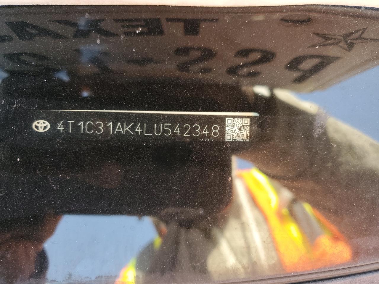 2020 Toyota Camry VIN 4T1C31AK4LU542348 Copart auction photo, side / rear end damage thumbnail 12