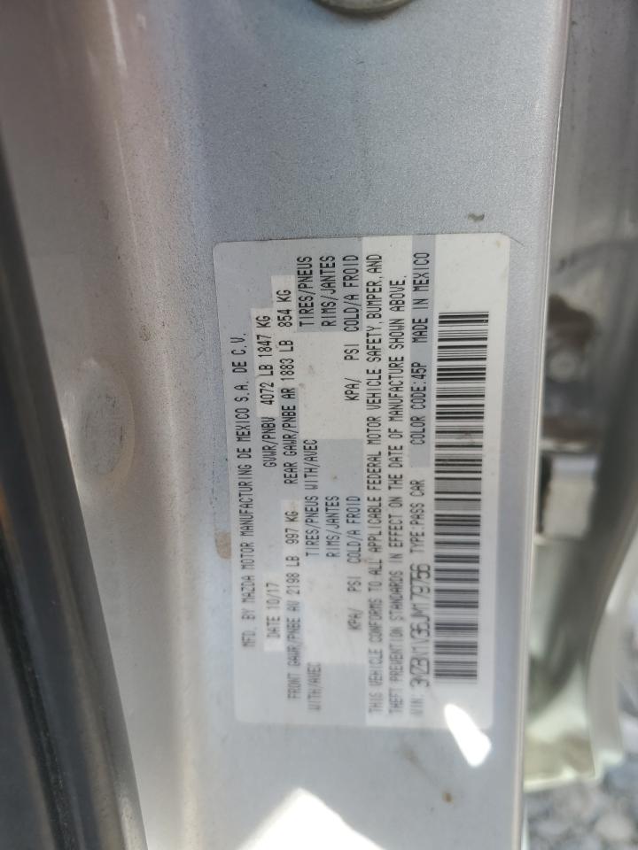 2018 Mazda 3 VIN 3MZBN1V36JM179756 Copart auction photo, side damage thumbnail 12