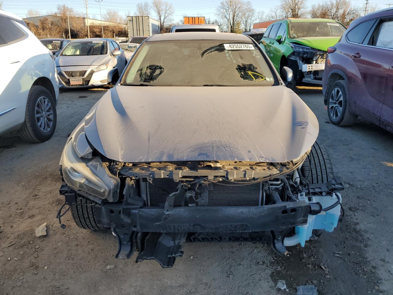 2015 Infiniti Q50 VIN JN1BV7AP1FM344360 Copart auction photo, front end / rear end damage thumbnail 5
