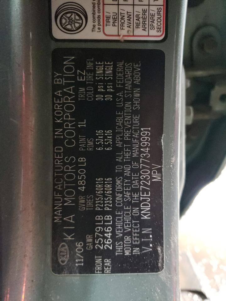 2007 KIA Sportage VIN KNDJE723077349991 Copart auction photo, rear end damage thumbnail 12