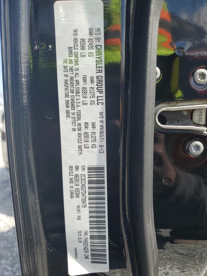 2013 Chrysler 300 VIN 2C3CCAGG7DH739479 Copart auction photo, rear end damage thumbnail 12