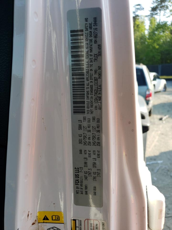 2020 Jeep Gladiator VIN 1C6HJTAG2LL131387 Copart auction photo, front end / side damage thumbnail 12